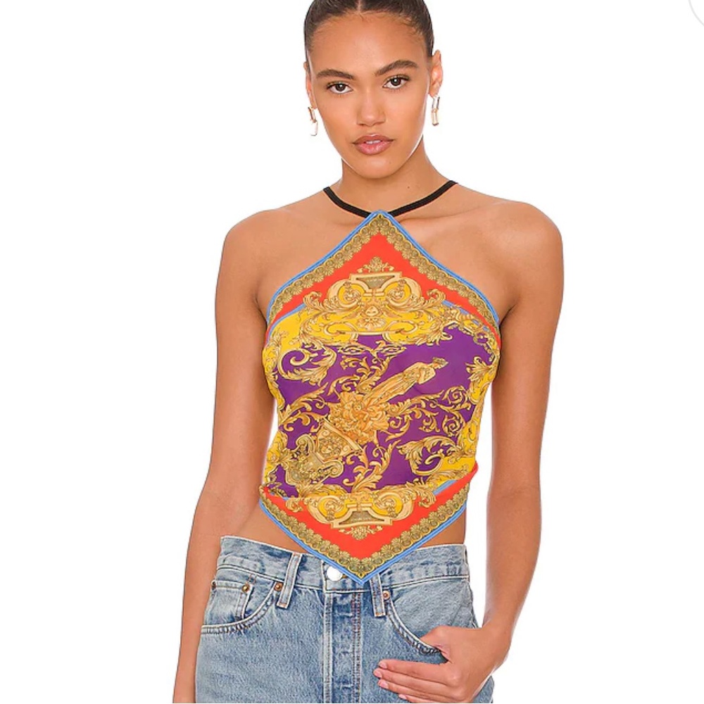 Versace Barocco Goddess Scarf Top